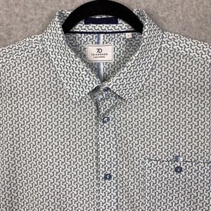 7 Diamonds Shirt Mens Size L 4 Way Stretch Mint Maddox Short Sleeve Button Up